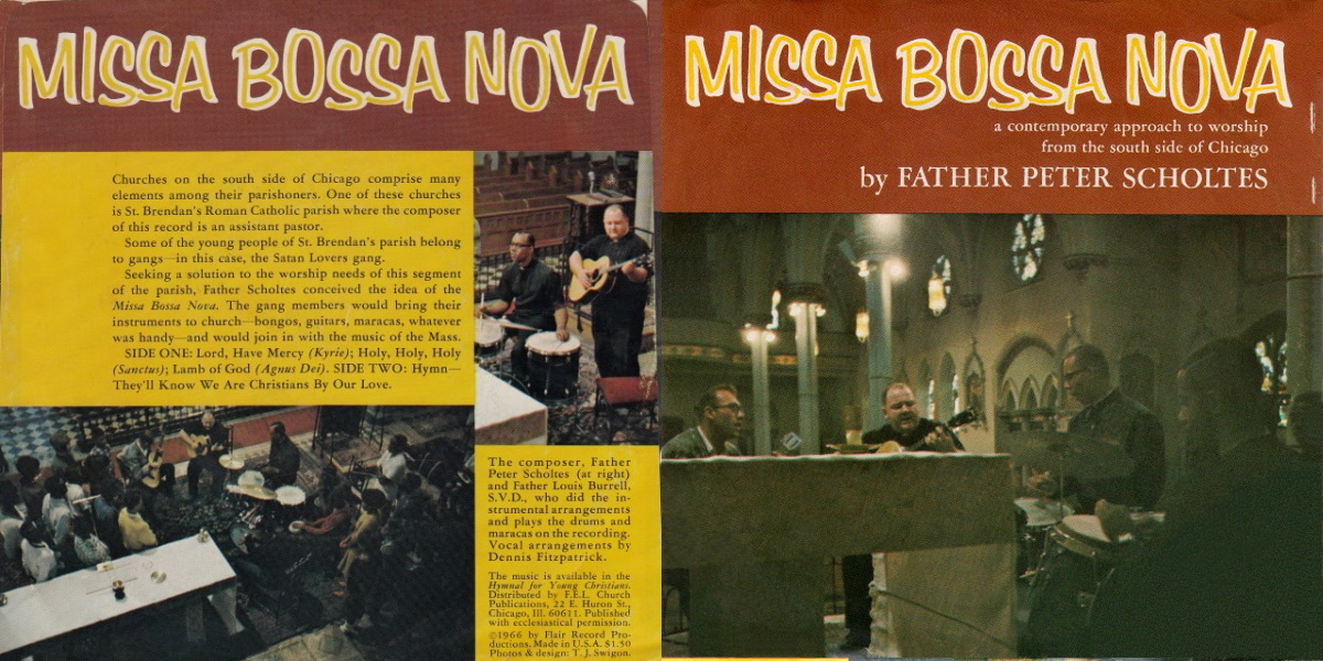 Father Peter Scholtes - Missa Bossa Nova (Flair 1966) EP Back and Front Cover Art