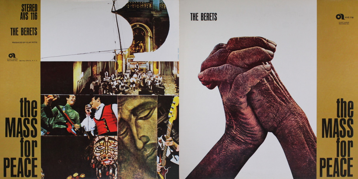 The Berets - The Mass For Peace (Avant Garde Records 1969) LP Back and Front Cover Art