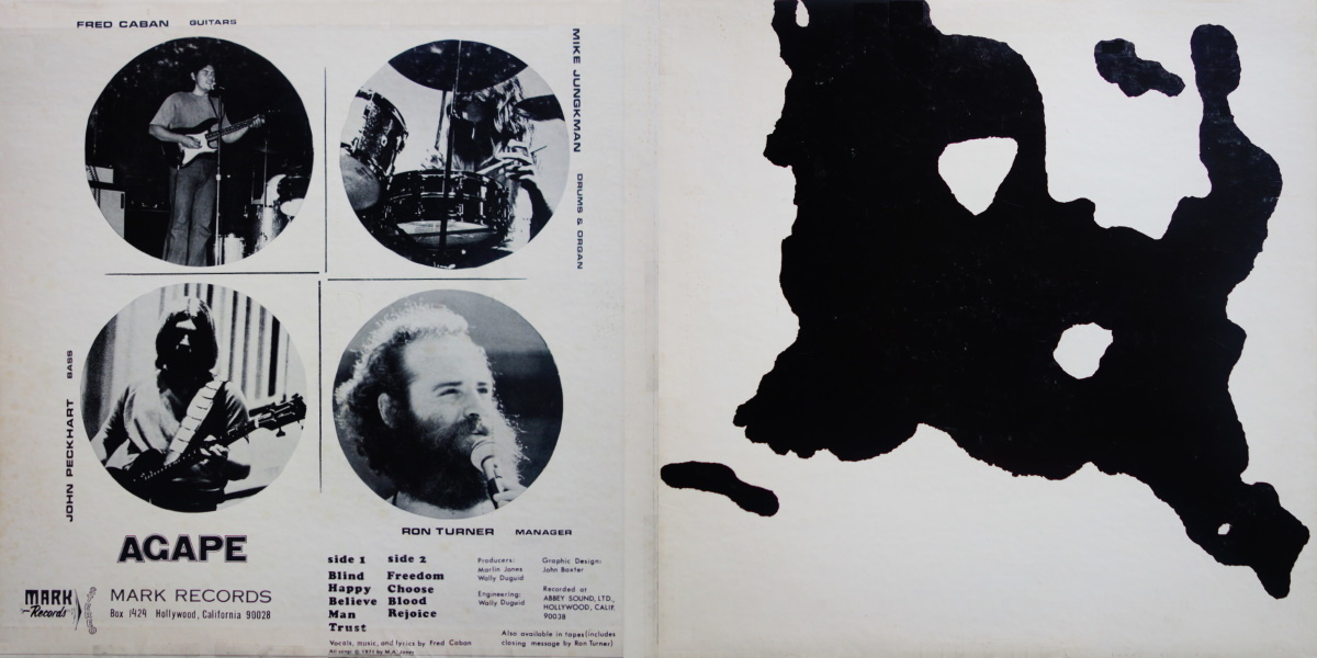 Agape - Gospel Hard Rock (Mark Records 1971) LP Back and Front Cover Art