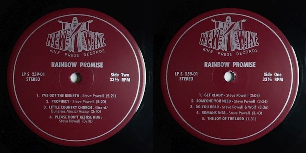 Rainbow Promise - Rainbow Promise (Wine Press Records 1972) LP labels, Side2 and Side1