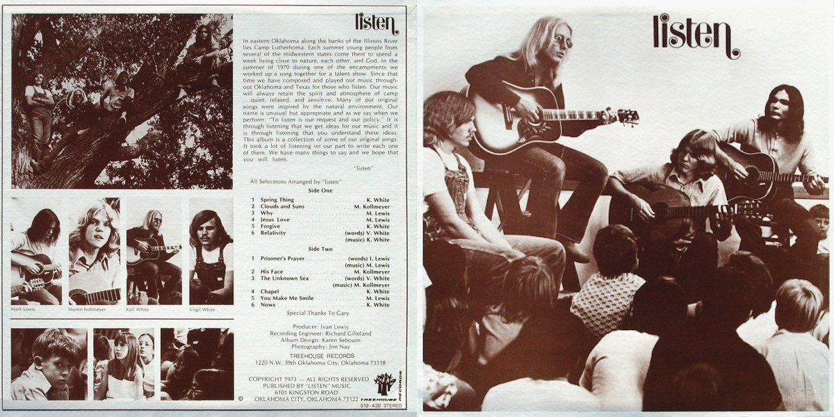 Listen - Listen (Treehouse Records 1973) LP Back and Front Cover Art
