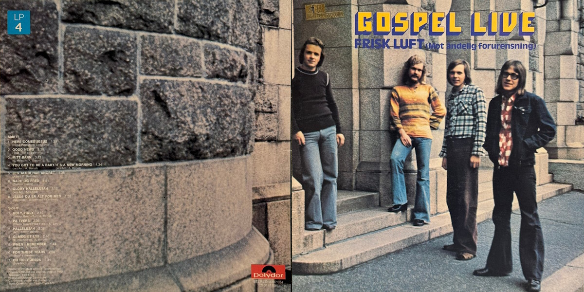 Frisk Luft - Gospel Live (Polydor 1973) LP Back and Front Cover Art