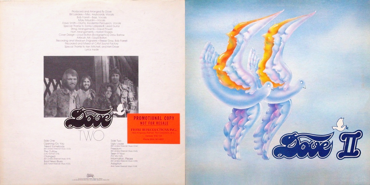Dove – Dove II (Shalom Records 1974) LP Back and Front Cover Art