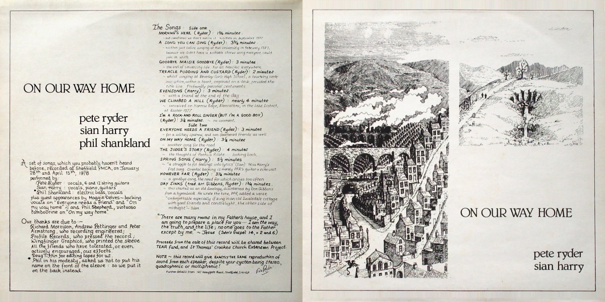 Pete Ryder and Sian Harry - On Our Way Home (Profile 1978) LP Back and Front Cover Art