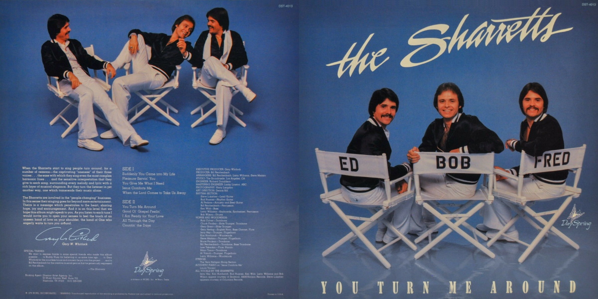 The Sharretts - You Turn Me Around (DaySpring Records 1978) LP Back and Front Cover Art