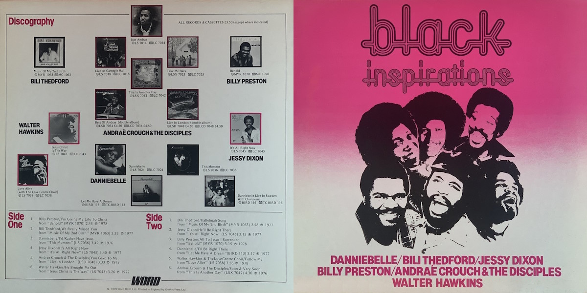 Various Artists - Black Inspirations (Word 1979) LP Back and Front Cover Art