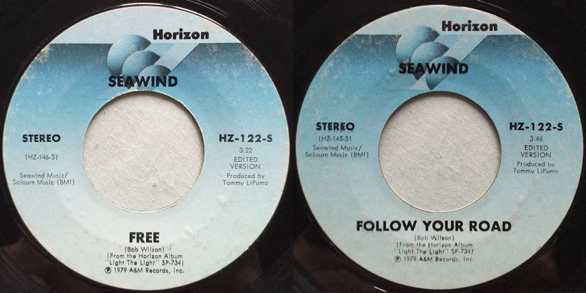 Seawind - Follow Your Road + Free (Horizon 1979) 7-inch single labels, back and front