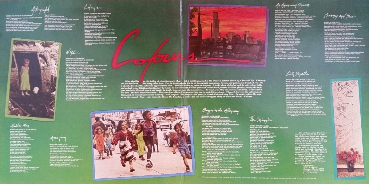 Resurrection Band – Colours (Light Records 1980) Inside Gatefold Cover