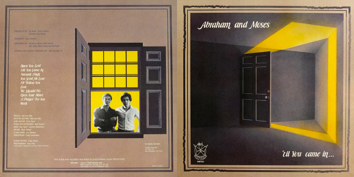 Abraham and Moses - ‘Til You Came In... (New Born Records 1980) LP Back and Front Cover Art