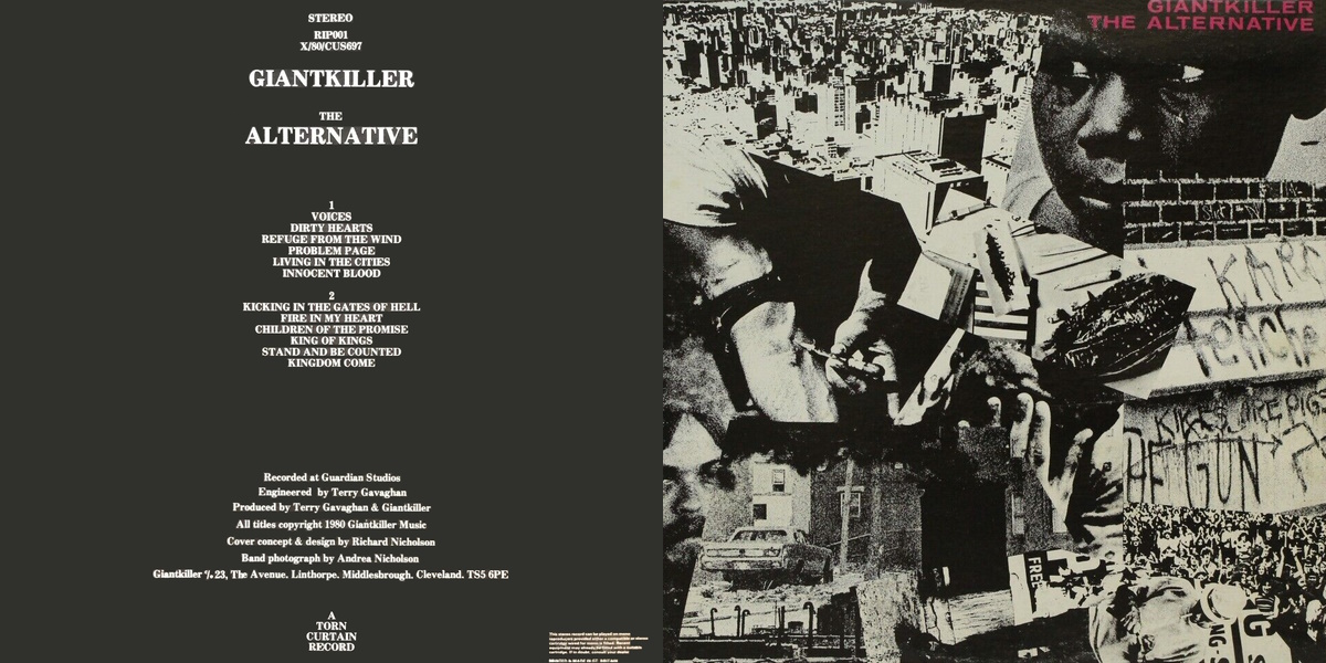 Giantkiller - The Alternative (Torn Curtain Records 1980) LP Back and Front Cover Art