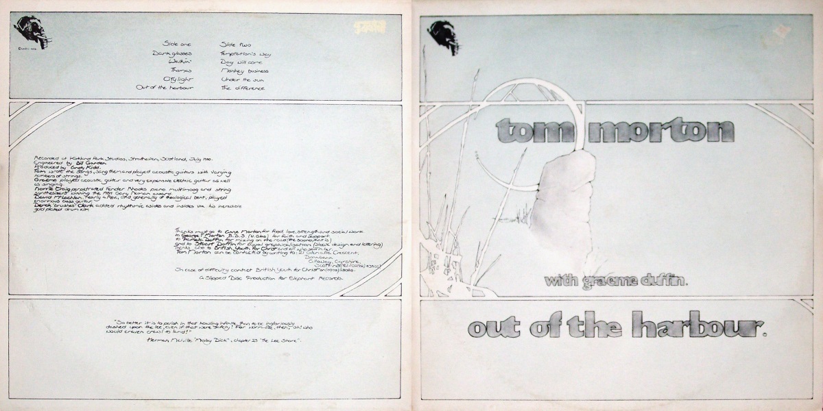 Tom Morton with Graeme Duffin - Out of the Harbour (Elephant Records 1980) LP Back and Front Cover Art