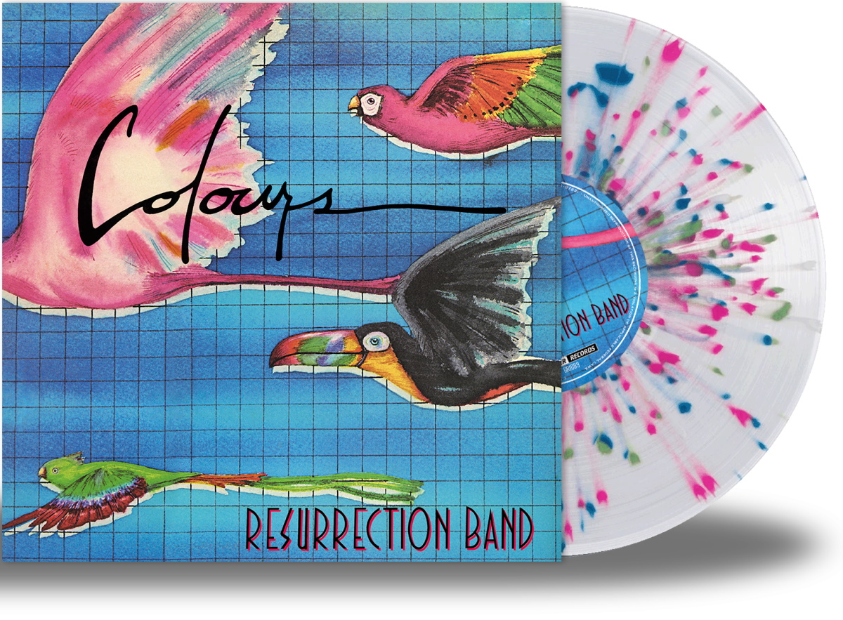Resurrection Band - Colours (Girder Music 2021) Remaster pressed on Crystal Clear Vinyl with Blue, Pink, and Green Splatter