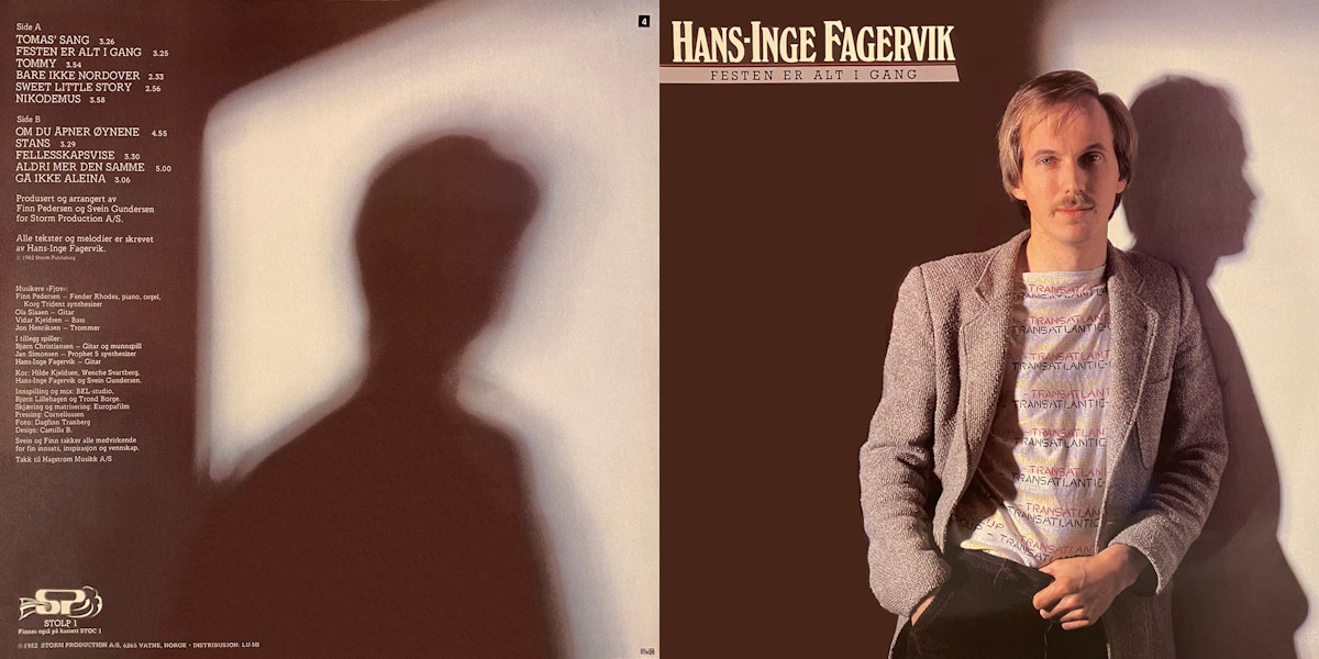 Hans-Inge Fagervik - Festen er alt i gang (Storm Production 1982) LP Back and Front Cover Art