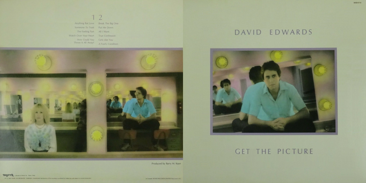 David Edwards - Get the Picture (Myrrh Records 1983) LP Back and Front Cover Art