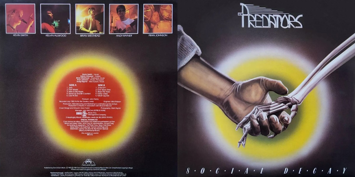 The Predators - Social Decay (Ears & Eyes Records 1983) LP Back and Front Cover Art