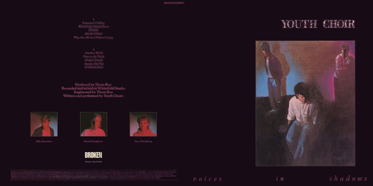 Youth Choir - Voices in Shadows (Broken Records 1985) LP Back and Front Cover Art