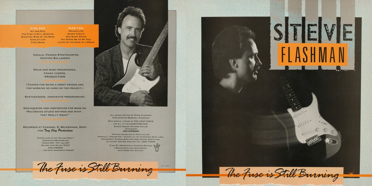 Steve Flashman - The Fuse...Is Still Burning (Marshall Pickering Records 1986) LP Back and Front Cover Art