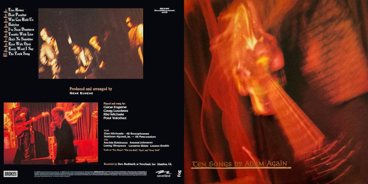 Adam Again - Ten Songs by Adam Again (Broken Records 1988) LP Back and Front Cover Art