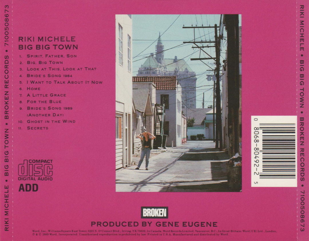 Riki Michele - Big Big Town (Broken Records 1989) CD back