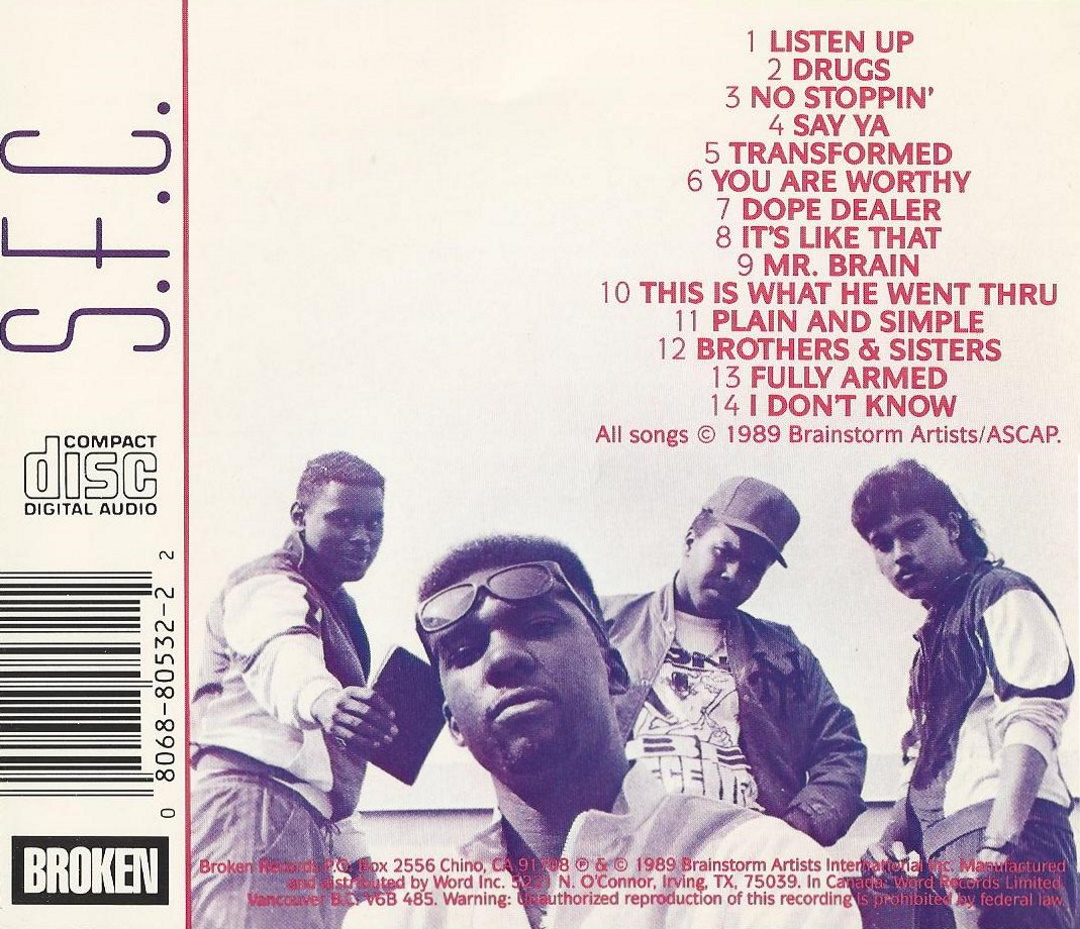 S.F.C. - Listen Up (Broken Records 1989) CD back