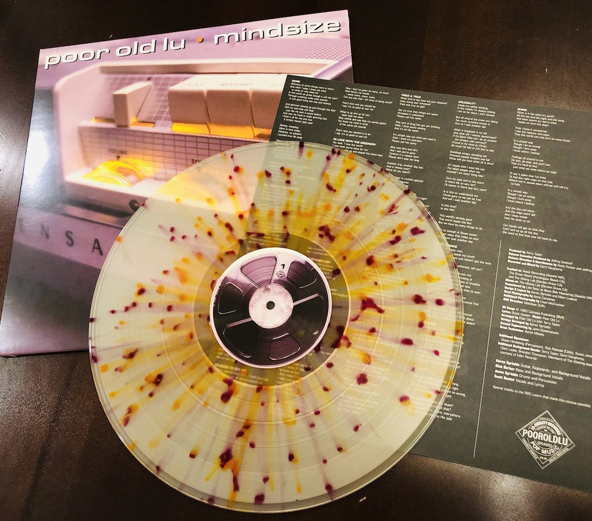 Poor Old Lu - Mindsize, Splatter Vinyl LP (Lo-Fidelity ‎Records 2019)