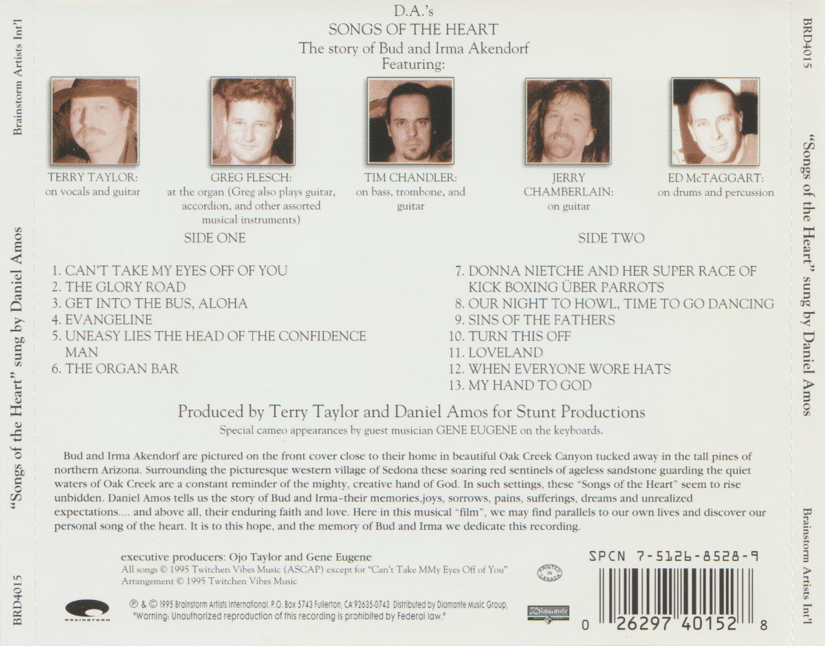 Daniel Amos - Songs of the Heart (Brainstorm Records 1995) CD back