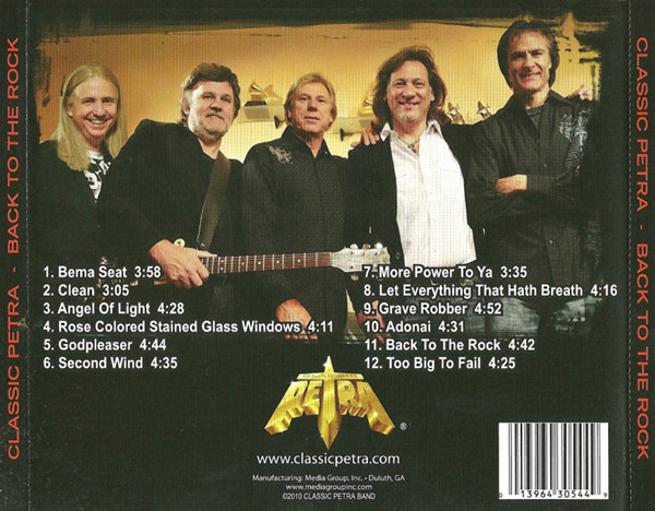 Classic Petra - Back To The Rock (independent 2010) CD back