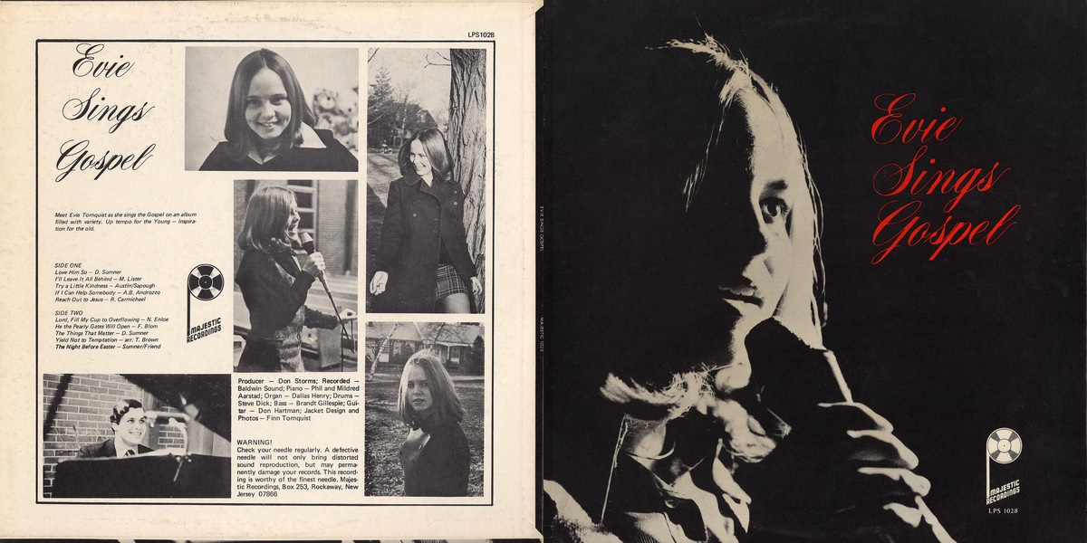 Evie - Evie Sings Gospel (Majestic Recordings 1970) LP Back and Front Cover Art