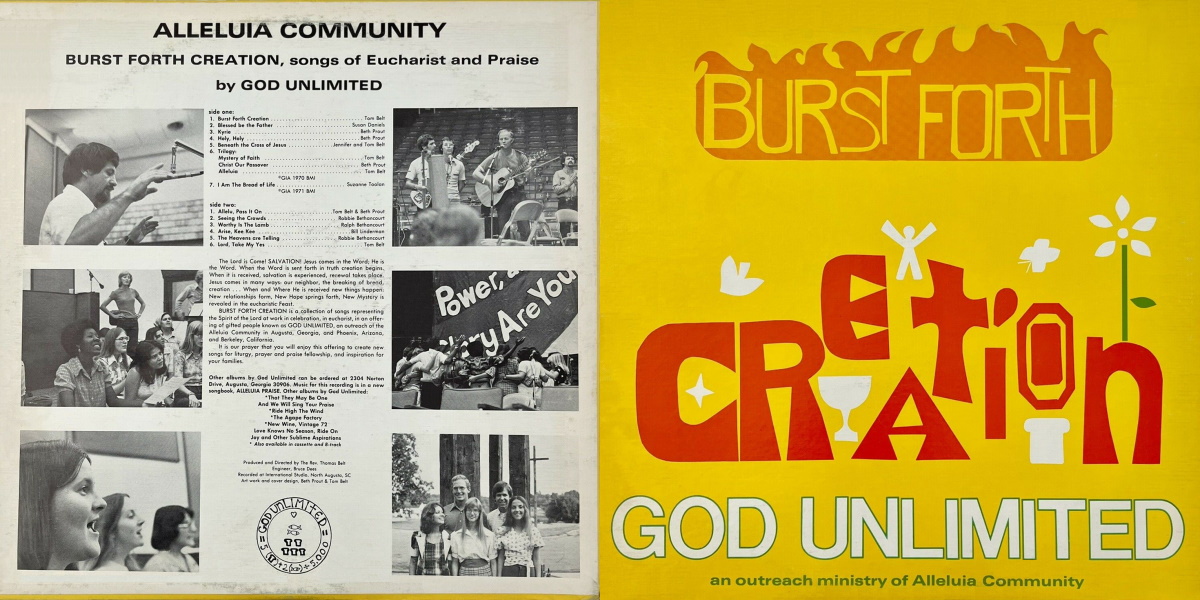 God Unlimited - Burst Forth Creation (GU 1977) LP Back and Front Cover Art