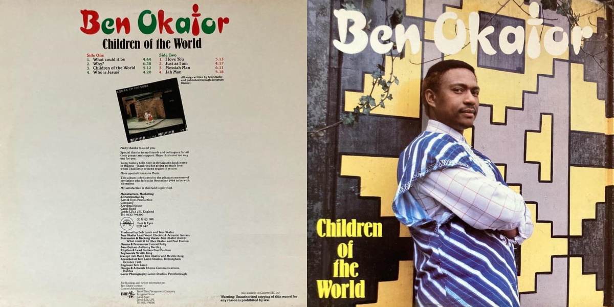 Ben Okafor - Children of the World (Ears And Eyes Records 1985) LP Back and Front Cover Art