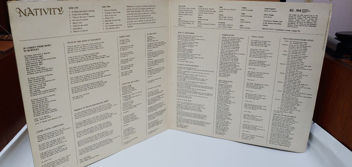 Reflection - Nativity (Reflection Records 1971) Gatefold Cover, Inside