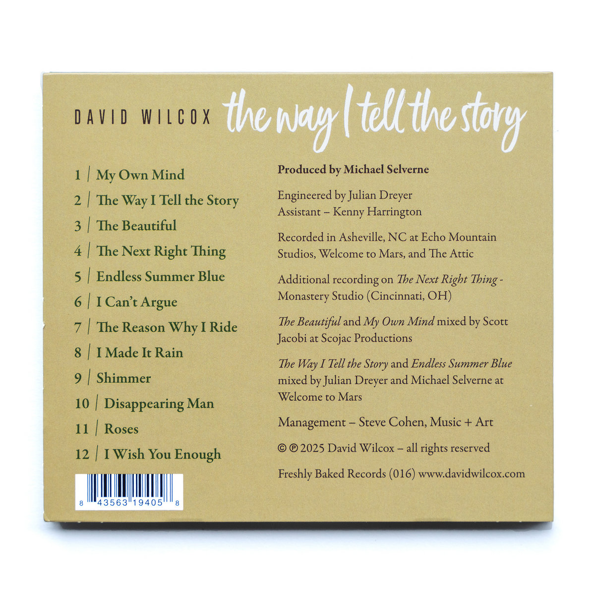 David Wilcox - The Way I Tell the Story (Freshly Baked Records 2025)