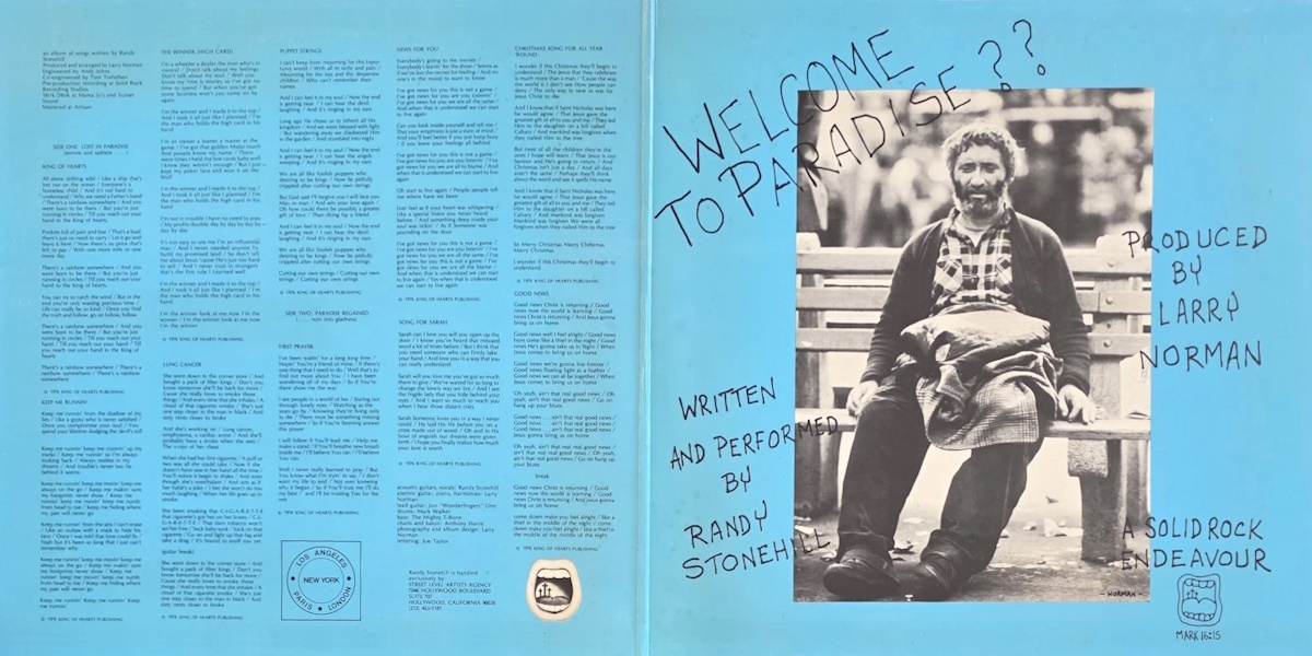 Randy Stonehill - Welcome to Paradise (Solid Rock Records 1976) Gatefold Cover, Inside
