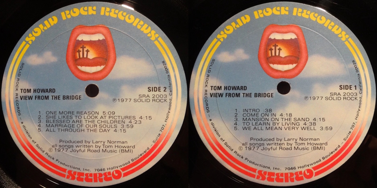 Tom Howard - View From The Bridge (Solid Rock Records 1977) LP Back and Front Cover Art