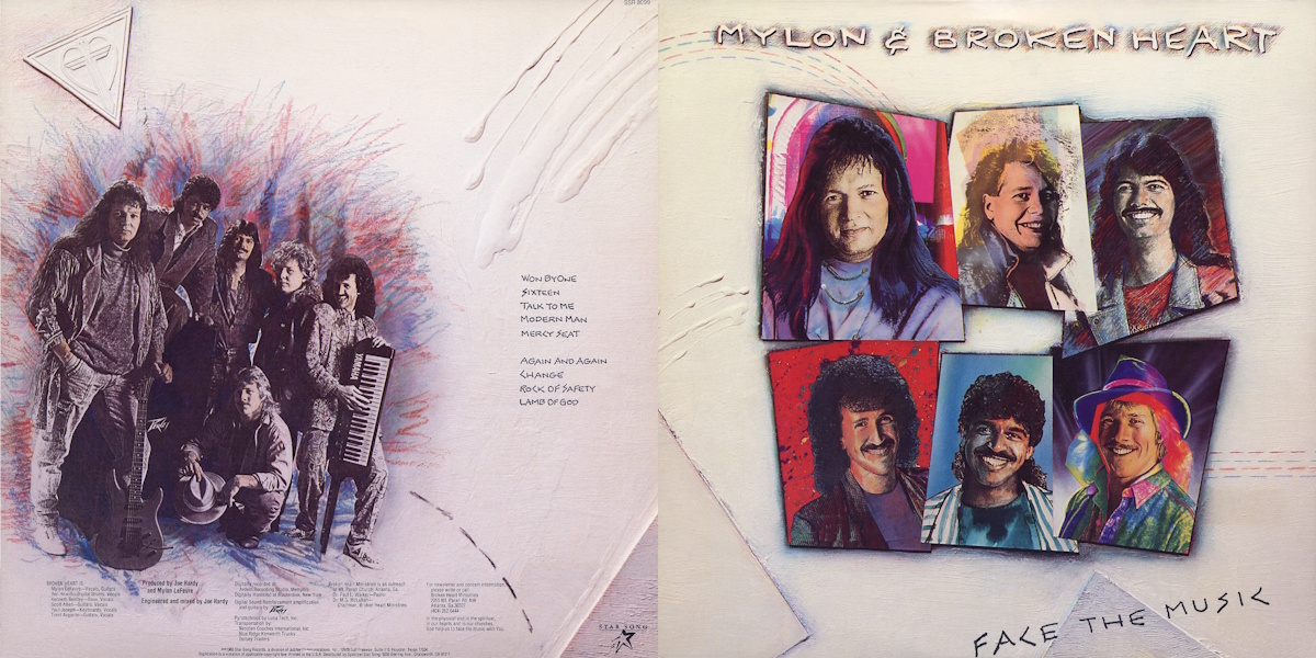 Mylon LeFevre & Broken Heart - Face The Music (StarSong Records 1988) LP Back and Front Cover Art