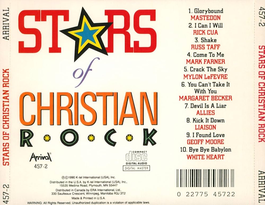 Various Artists - Stars of Christian Rock (Arrival Records 1990) CD back-back