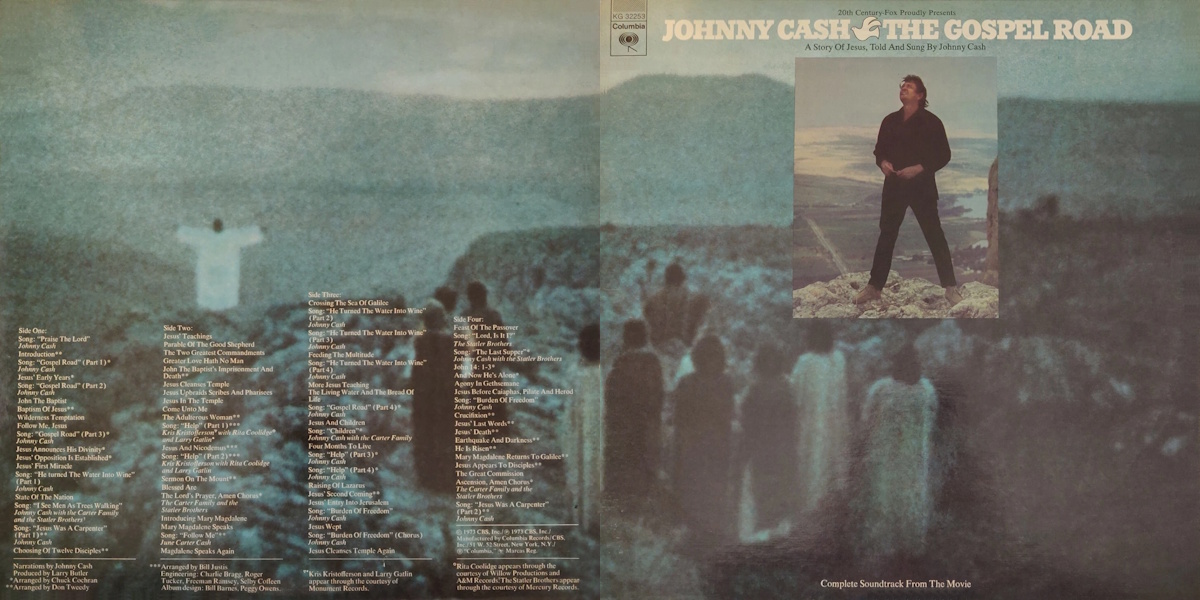 Johnny Cash - The Gospel Road Soundtrack (Columbia Records 1973) LP Back and Front Cover Art