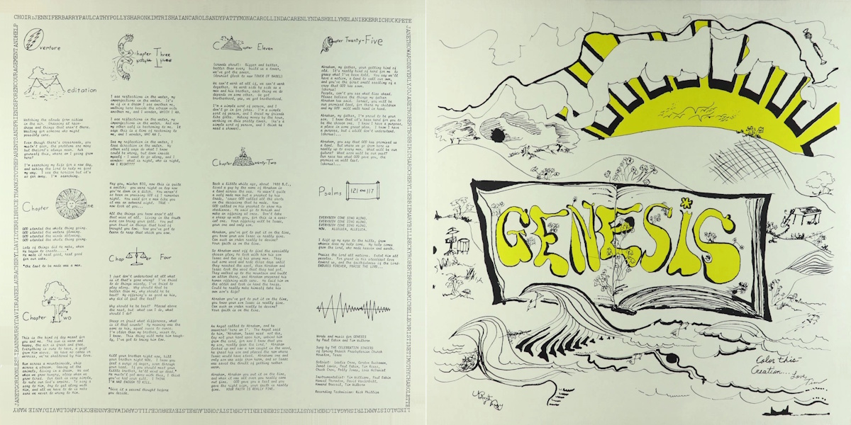 The Celebration Singers - Genesis (independent 1972) LP Back and Front Cover Art