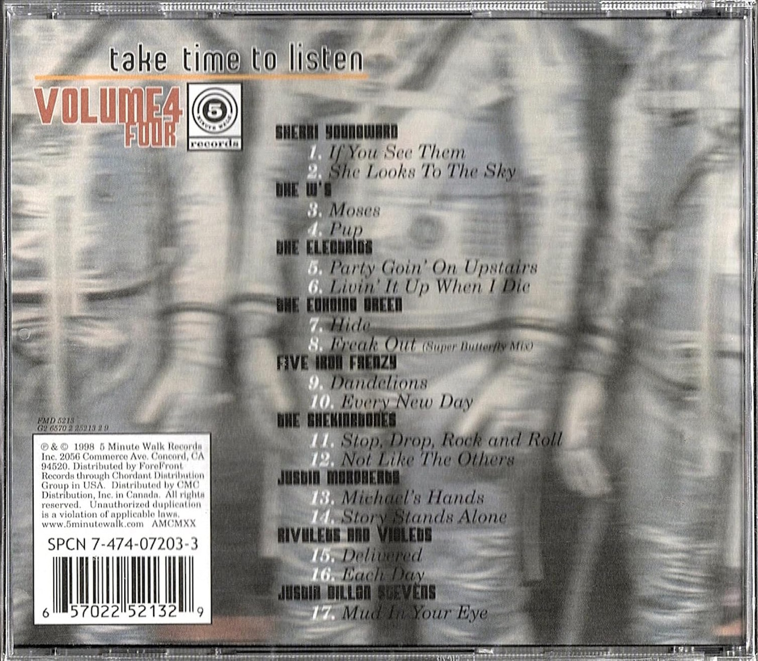 Various Artists - Take Time To Listen Volume 4 (5 Minute Walk Records 1998) CD back