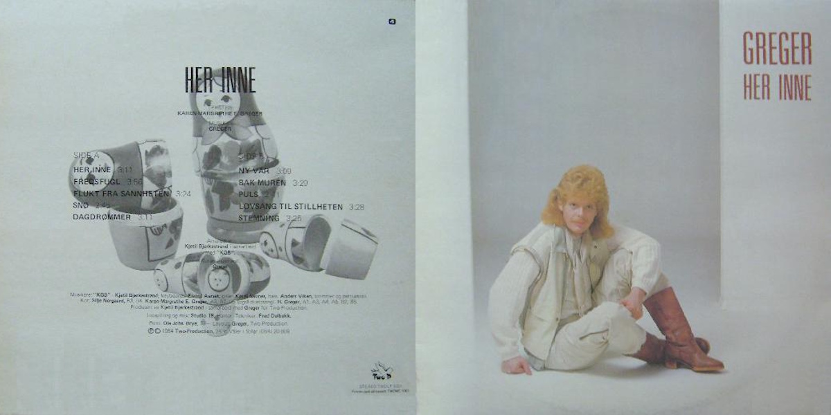 Hallgeir Greger - Her inne (Two-Production 1984) LP Back and Front Cover Art