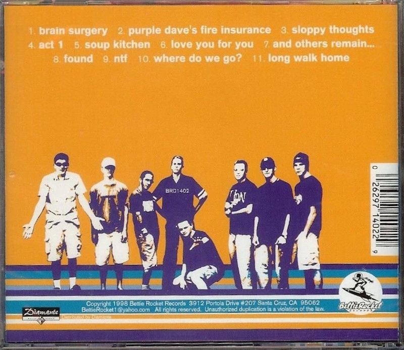 Freeto Boat - Hindsight 20/20 (Bettie Rocket Records 1998) CD back