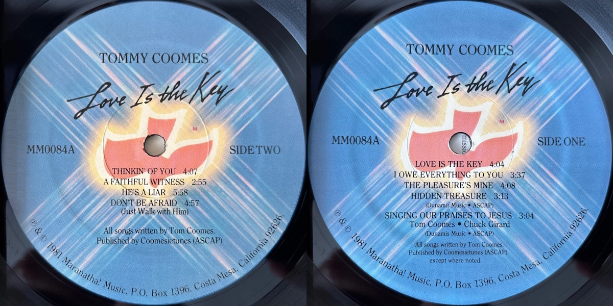 Tommy Coomes - Love Is The Key (Maranatha! Music 1981)