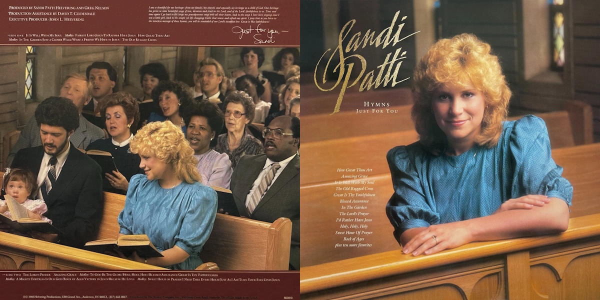 Sandi Patti - Hymns Just for You (Benson 1985) LP Back and Front Cover Art