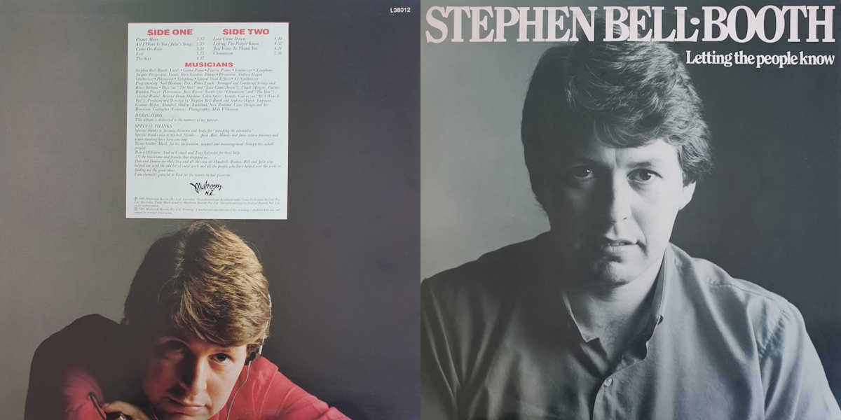 Stephen Bell-Booth - Letting The People Know (Mushroom Records 1983) LP Back and Front Cover Art