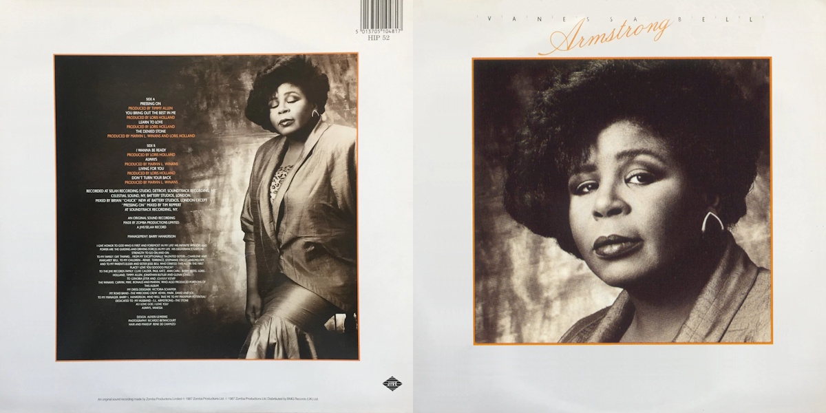 Vanessa Bell Armstrong - Vanessa Bell Armstrong (Jive 1987) LP Back and Front Cover Art
