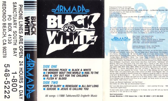Armada - Black & White (E&E Records 1988) cassette inlay