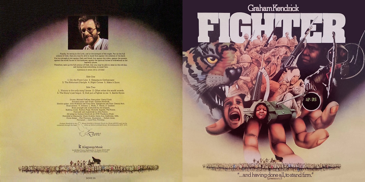 Graham Kendrick - Fighter (Dovetail Records 1978) LP labels, Side2 and Side1