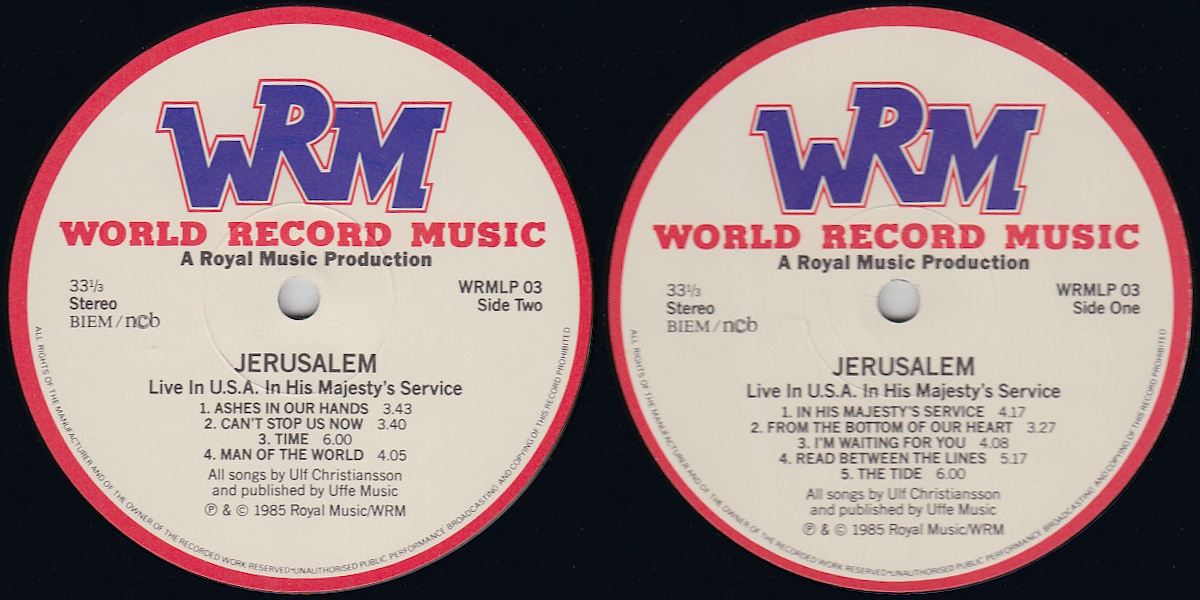 Jerusalem - In His Majesty's Service (World Record Music 1985)