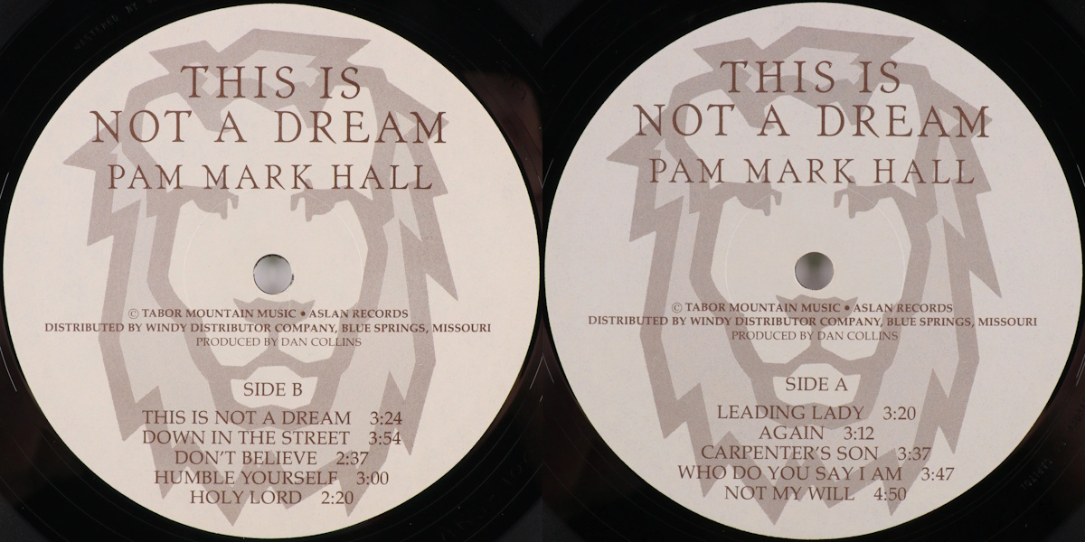 Pam Mark Hall - This Is Not A Dream (Aslan Records 1977) LP labels, Side2 and Side1