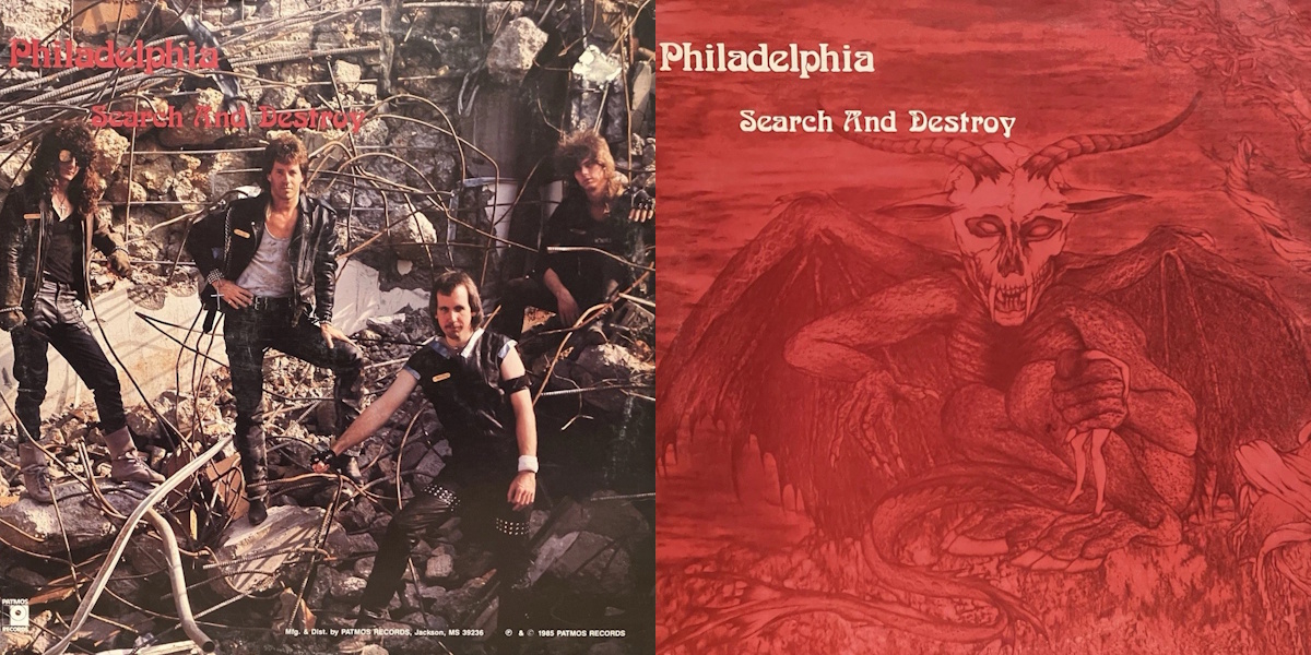 Philadelphia - Search and Destroy (Patmos Records 1985) LP Back and Front Cover Art
